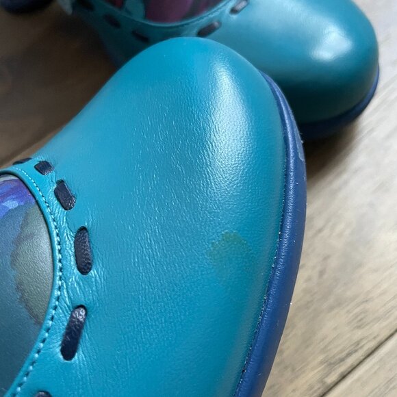 John Fluevog Blue Floral Lace-Up Ankle Boots Size 10.5 - Picture 11 of 11